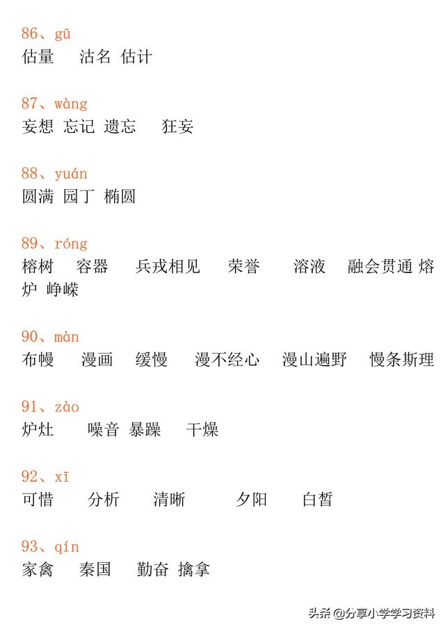 小学生常见同音字100个，小学三年级语文120组常见同音字组词汇总+练习