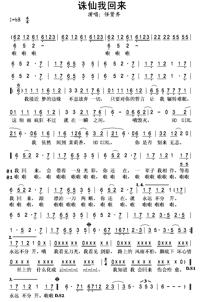 任贤齐简谱(任贤齐经典歌曲天涯简谱) - 用户投稿 - 旭辉网