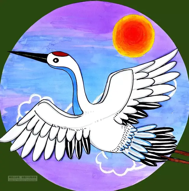 简笔画仙鹤的方法，仙鹤图片 简笔画 画法（创意儿童画线描教程，飞翔的鹤）