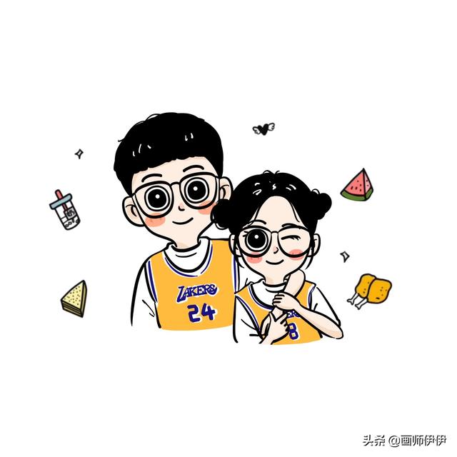 闺蜜头像卡通03微信，闺蜜头像卡通03（整整齐齐的一家人）