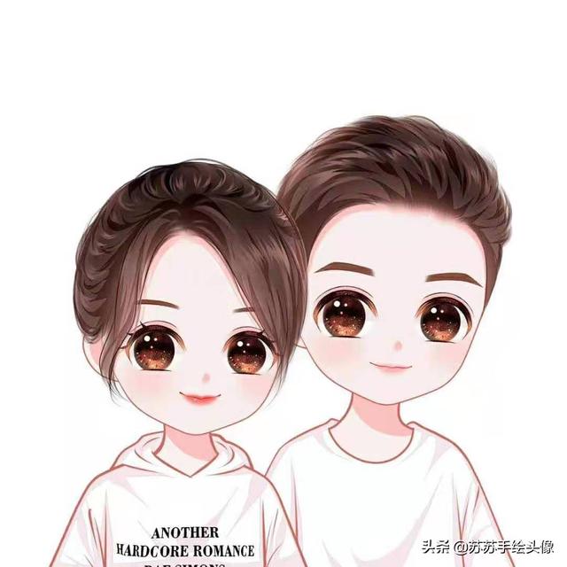 2018最新的卡通情侣图片一左一右  我喜欢你就像爱自己，情侣卡通图片超萌一对一左一右（欢快可爱的卡通情侣头像）