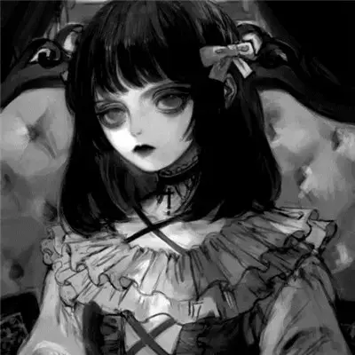 暗黑系 神秘 男头  黑白/鱼/，微信头像，暗黑系 神秘 男头  黑白/鱼/（暗黑诡异复古黑白漫风洛丽塔美少女头像）