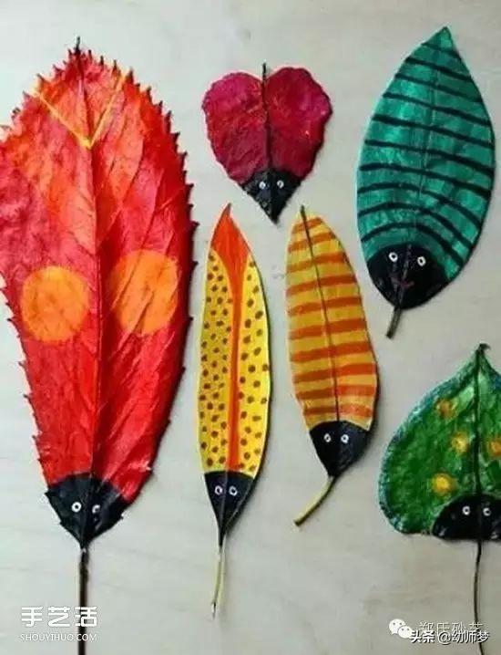幼儿手工美术漂亮的叶子画，幼儿园叶子手工画制作大全图片（儿童树叶贴画作品图片）