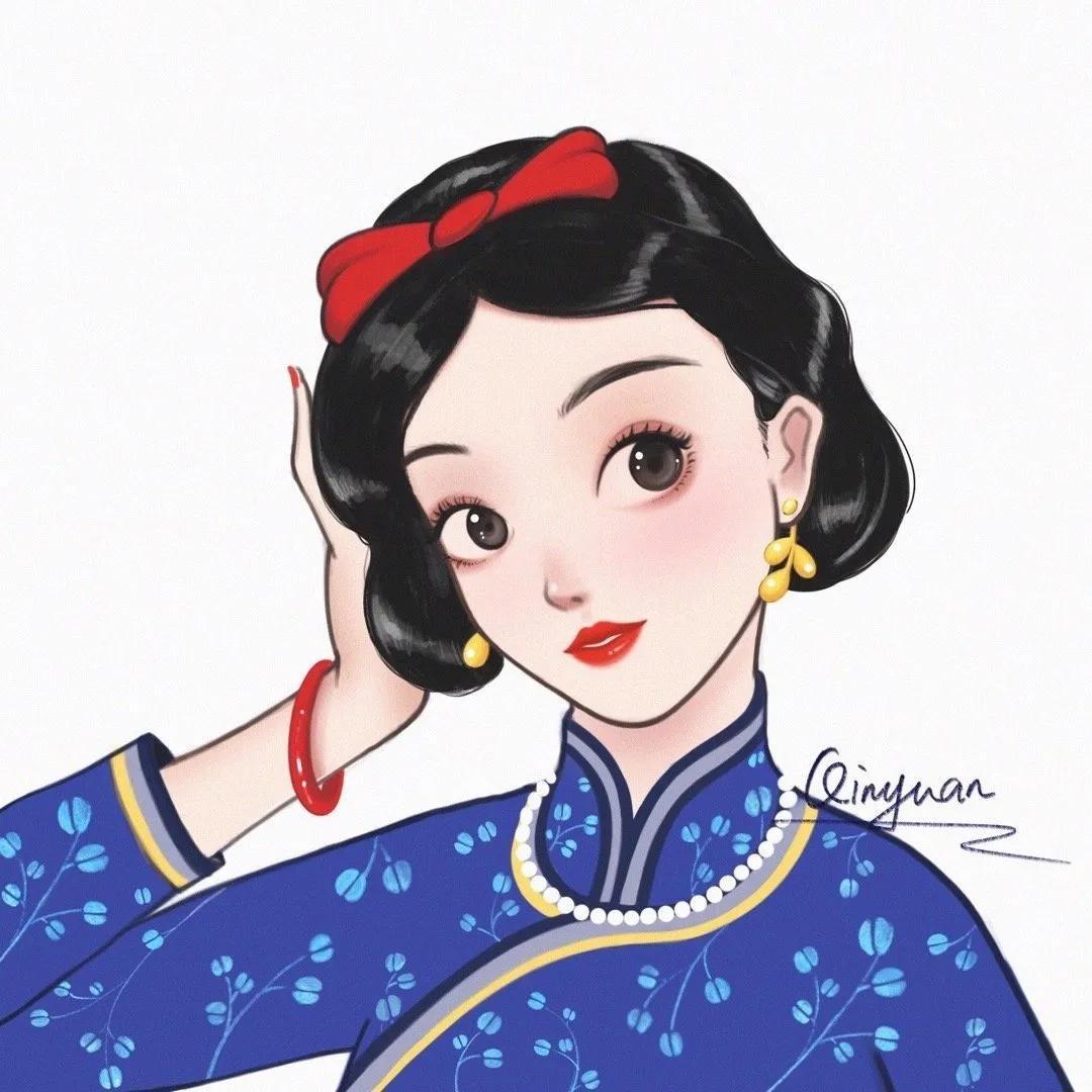 莫稚♡ 花木兰头像微信，莫稚♡ 花木兰头像（<迪士尼公主与花木兰>手绘）