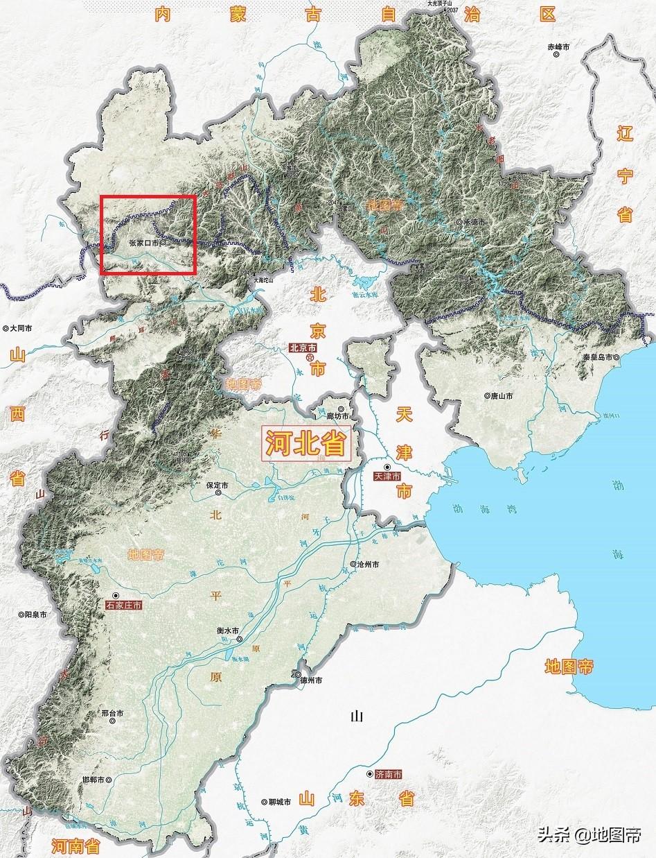 张家口地图高清版(张家口市区十三县地图)