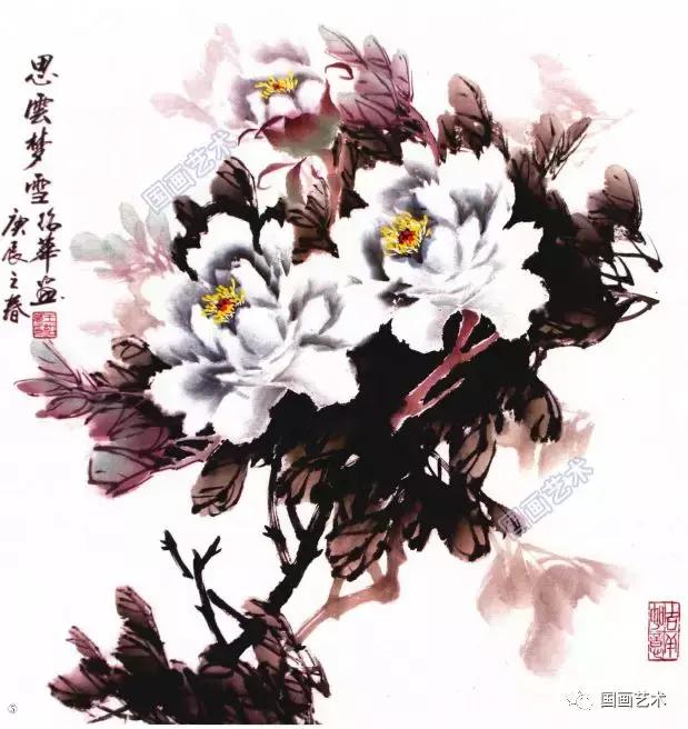牡丹画法的12种步骤，钛白、藤黄、朱磦、颜料准备好