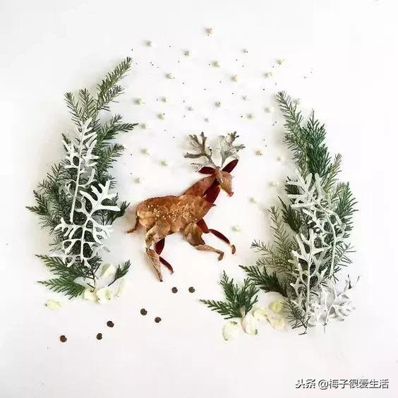 儿童手工树叶贴画，儿童手工树叶贴画图片 一等奖（树叶、树枝、花朵都拿来贴画了）