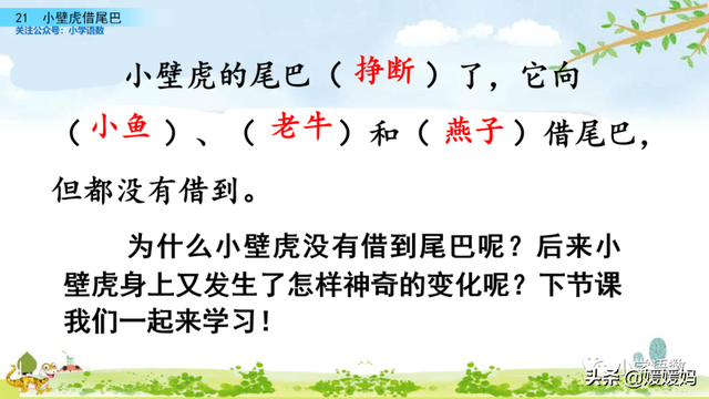 小壁虎的尾巴有什么功能，壁虎的尾巴有什么用（一年级下册语文课文21《小壁虎借尾巴》图文详解及同步练习）