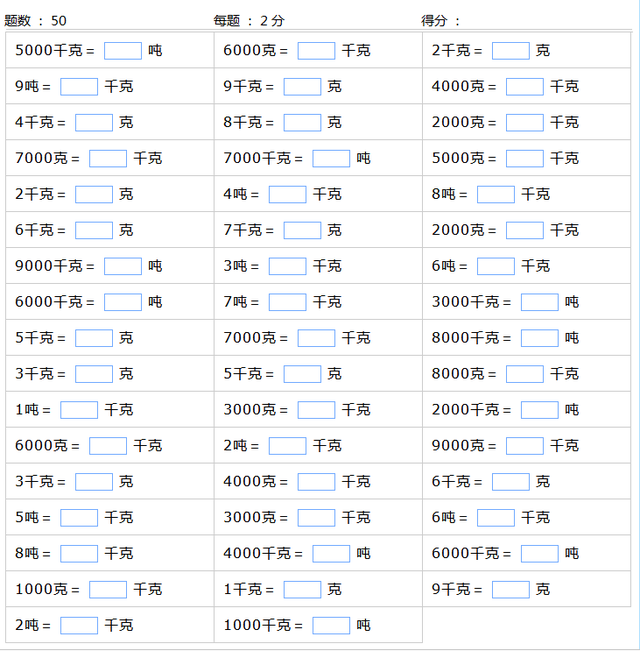 重量换算公式大全，重量单位的换算和练习