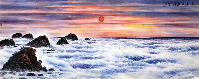 大海画家周智慧，中国画海第一人周智慧（首届中欧艺术邮票鉴藏年—中国艺术名家周智慧）