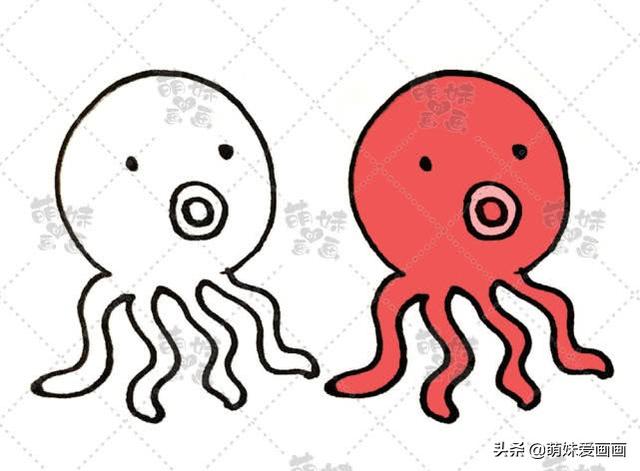 海洋生物简笔画，海洋生物简笔画图片（学画可爱的海洋生物简笔画）
