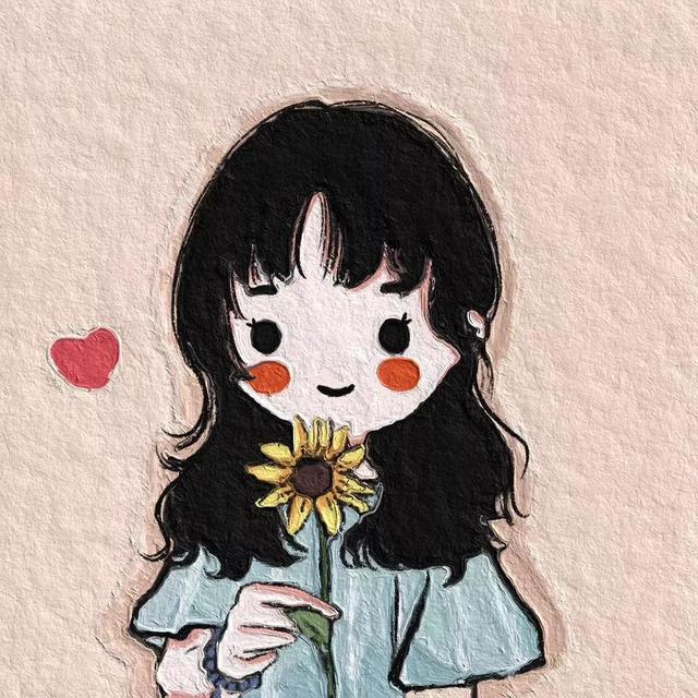 偷偷藏不住图片，可爱漫画《偷偷藏不住》头像，小桑稚（油画小可爱卡通微信头像）