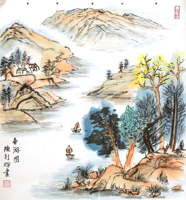 荷花池简笔画，荷花池简笔画手绘（美丽云浮——2020年云浮市庆祝六一儿童节少儿书画作品展）