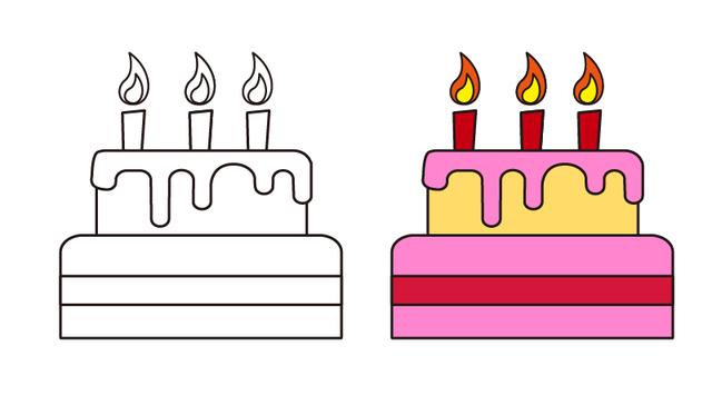 生日蛋糕图片简笔画，简笔画之生日蛋糕怎么画（<二>漂亮的生日蛋糕素材）