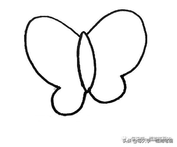 蝴蝶翅膀简笔画，蝴蝶翅膀图片简笔画（每天学一幅简笔画--蝴蝶风筝简笔画教程）