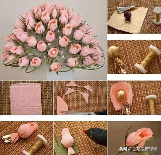 diy玫瑰花的做法，diy玫瑰花的做法简单（用纸藤DIY了一束玫瑰花送自己）