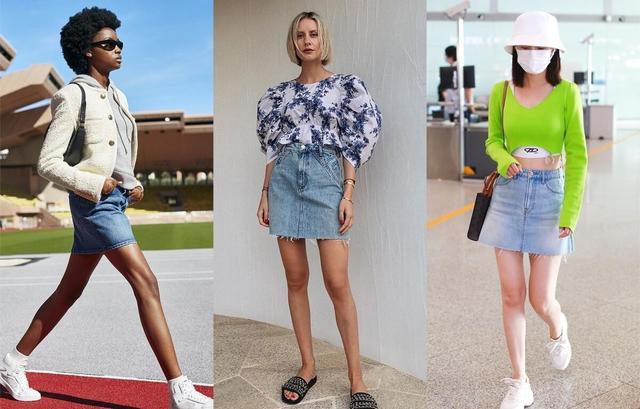 牛仔短裙搭配什么上衣好看，牛仔短裙配什么上衣好看（基础款牛仔短裙如何穿出新花样）