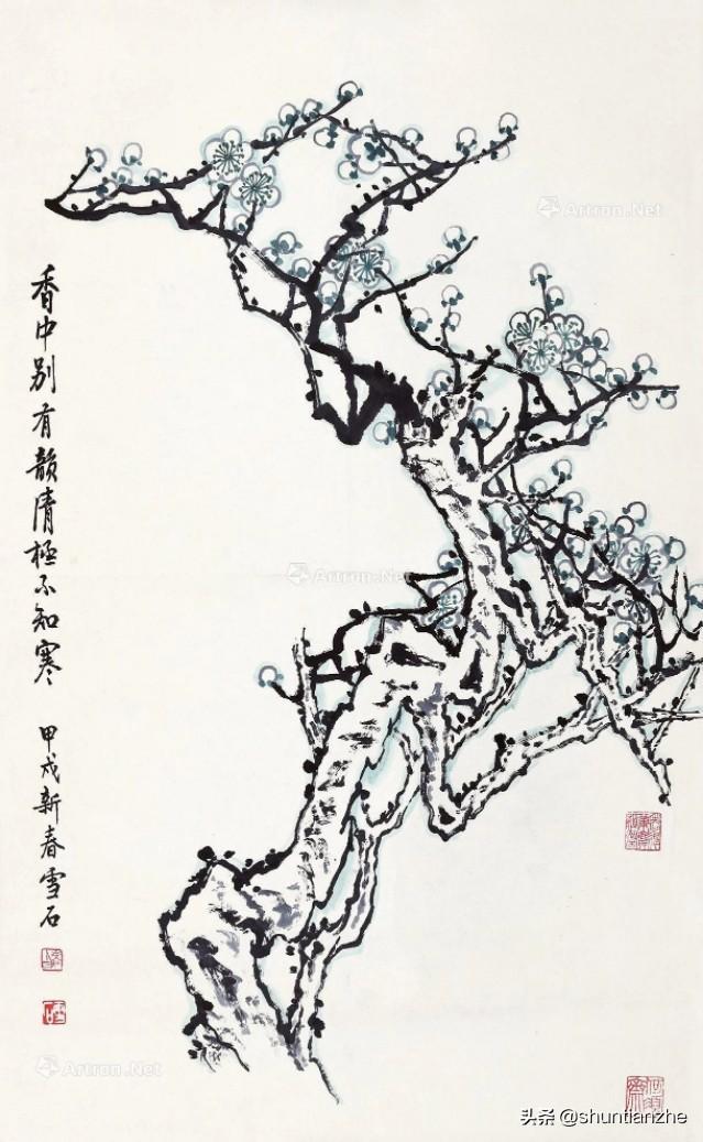 写意梅花100种画法，构图一百例，学完够用了