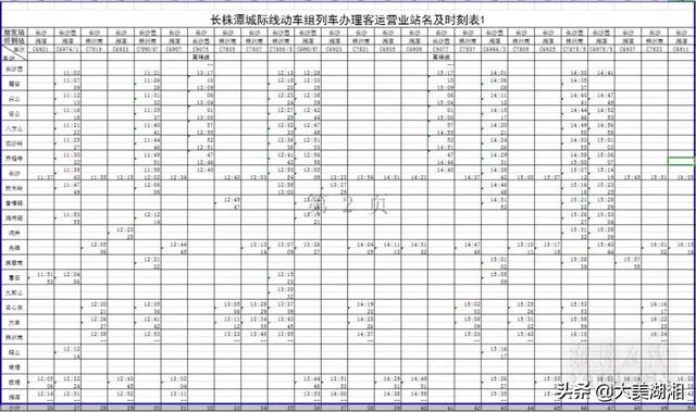 长沙到株洲城际铁路时刻表查询，长株潭城铁时刻表长沙到株洲（长株潭城铁运行将有重大调整）