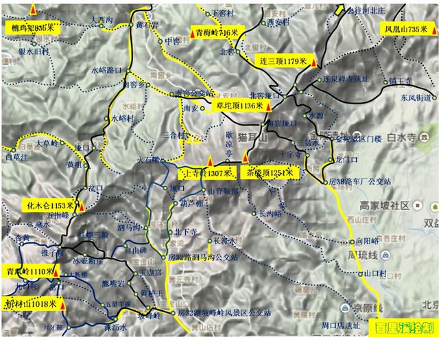 房山白云坨历史，北京及周边千米高山穿越路线概述