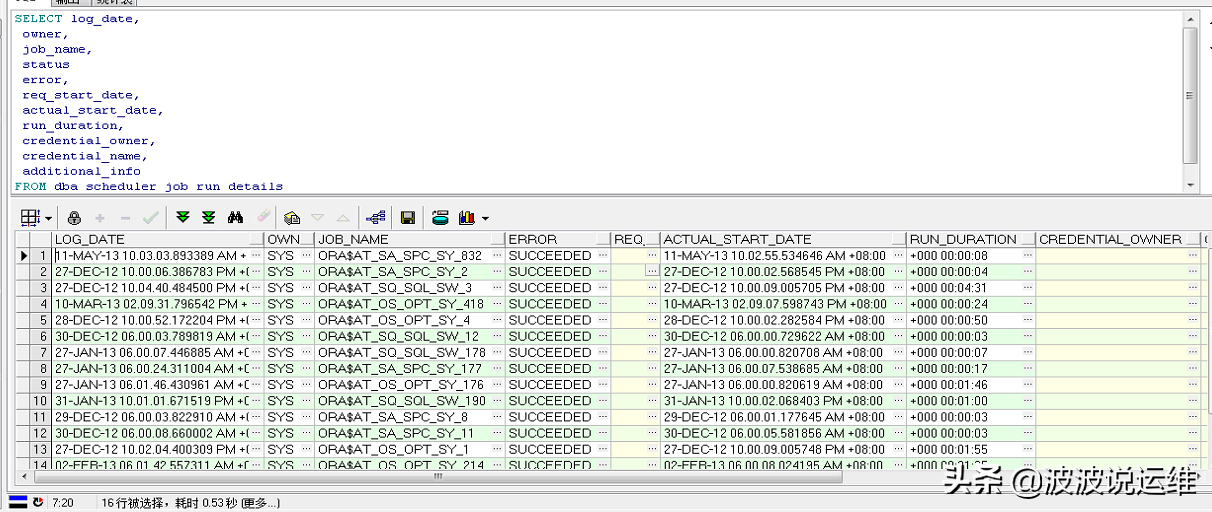 dba oracle（一文看懂Oracle数据库DBA_SCHEDULER_CREDENTIALS）