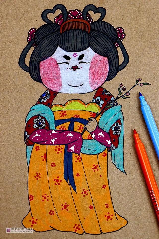 古装照片大全仙女，简笔画的古装仙女哇，抱图111，微信头像（丰腴之美——卡通画唐代仕女）
