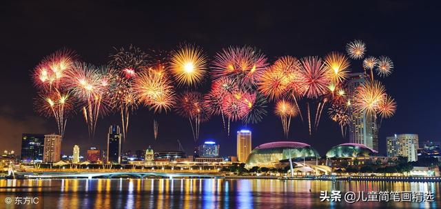 烟花简笔画，烟花简笔画黑白（<Fireworks>的绘画步骤）