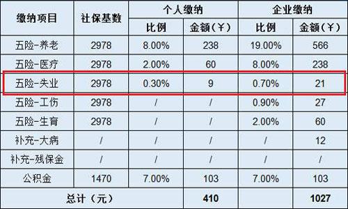 失业保险比例（失业保险缴费比例与缴费基数）