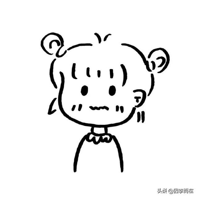 简笔画女生头像，简笔画女头/可爱微信（黑白简笔画的闺蜜宿舍团队头像）