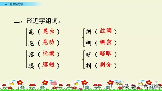 什么的硬翅，什么的硬翅？填四个字。（小学部编三年级语文下第4课《昆虫备忘录》图文+知识点+同步练习）