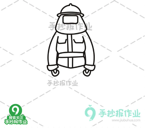 消防车怎么画又简单又漂亮，带颜色的消防车简笔画怎么画（帅气的消防员与消防车简笔画）