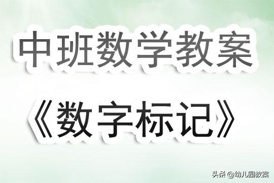 幼儿数字教案，幼儿数字教案中班教案（幼儿园中班数学教案《数字标记》含反思）