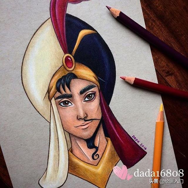 彩铅画动漫人物，卡通人物彩铅画教程（善恶二合一彩铅手绘肖像）
