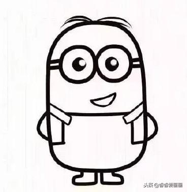 怎么画小黄人超级可爱，卡通人物简笔画：小黄人怎么画