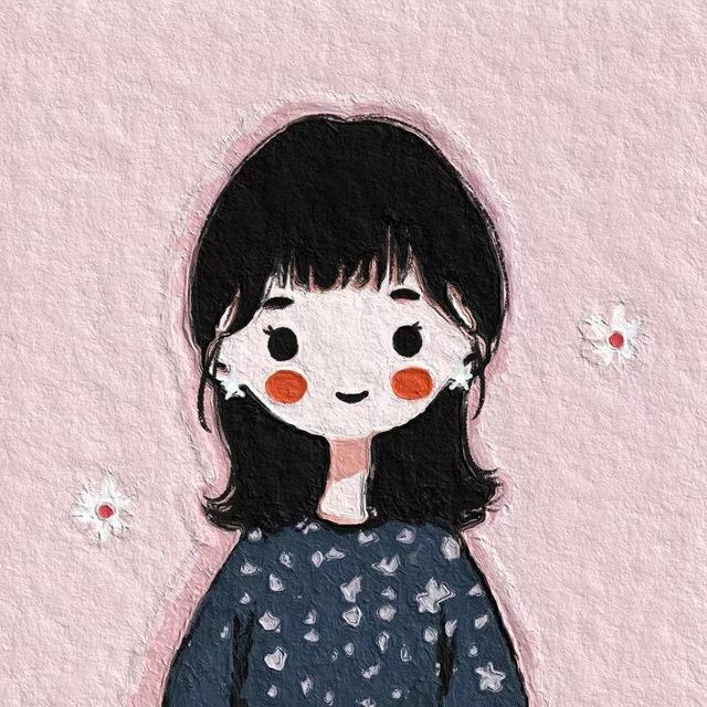 偷偷藏不住图片，可爱漫画《偷偷藏不住》头像，小桑稚（油画小可爱卡通微信头像）