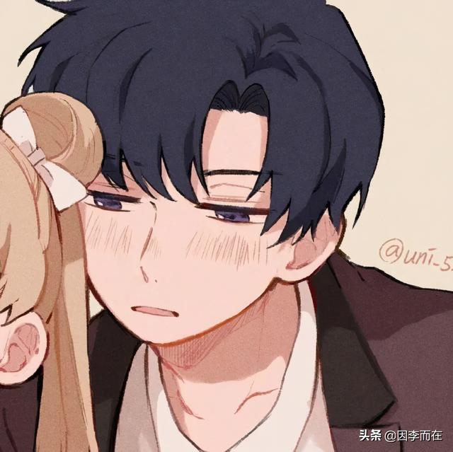 简笔画女生头像，简笔画女头/可爱微信（黑白简笔画的闺蜜宿舍团队头像）