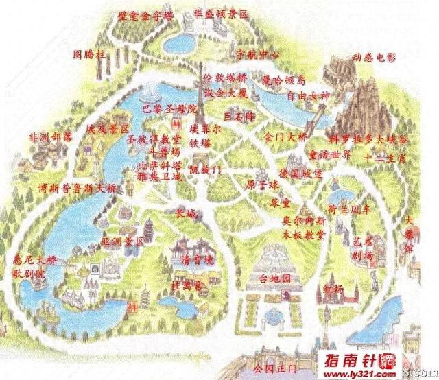 北京旅游北京世界公园导游图