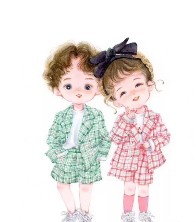 姐弟头像专属一人一张，姐弟头像微信（兄弟姐妹手绘头像<10.3>）