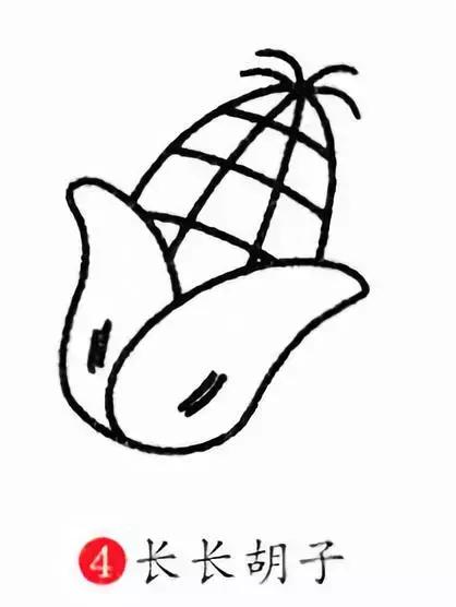 玉米简笔画图片，几株玉米的简笔画怎么画（可爱的玉米简笔画画法图解）