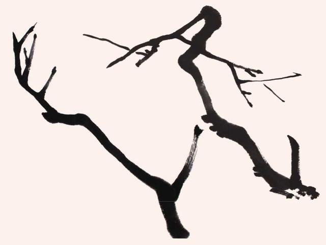 简单国画梅花，怎么样用圈点结合画法画梅花