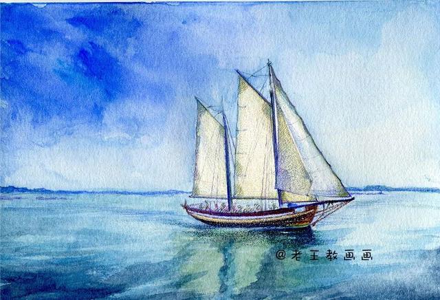 怎样画小帆船，儿童画小帆船怎么画（水彩教程来了）
