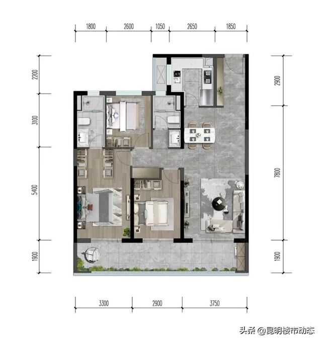 3室2厅2卫最佳户型图，3室2厅2卫最佳户型图138平（同样是三房两卫）