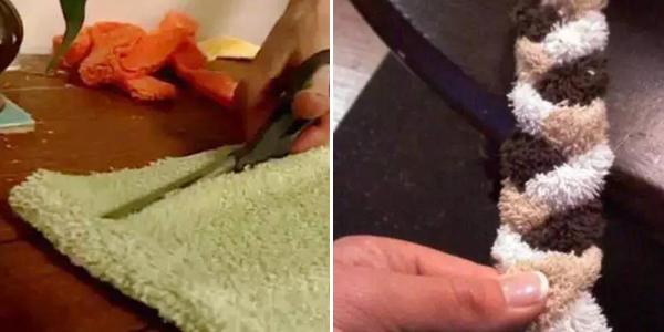 如何利用毛巾折叠小熊，用毛巾怎样叠小熊（家里的旧毛巾千万不要随便扔）