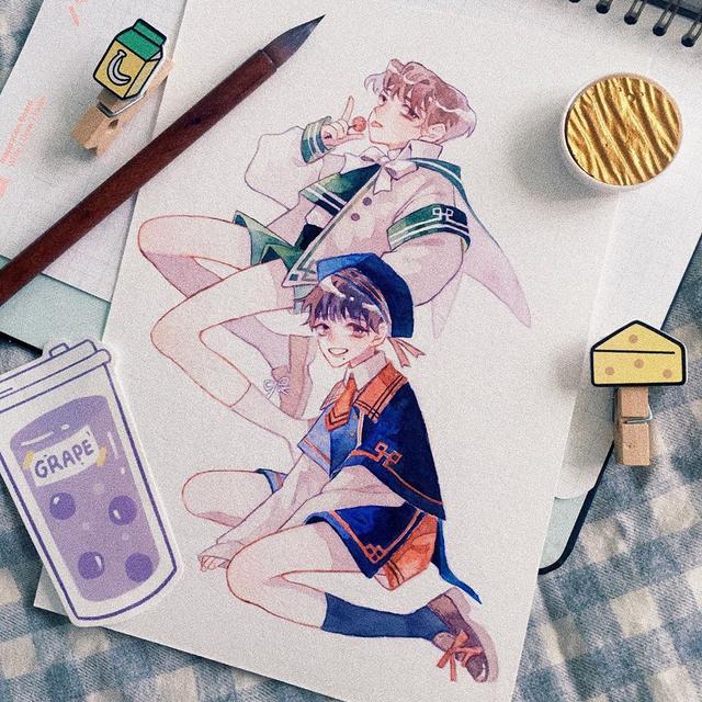 水彩画古风人物教程，水彩画人物教程（这样的水彩好想画）