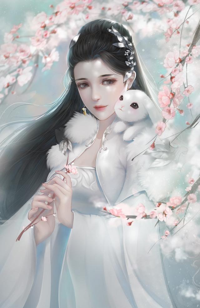 唯美手绘古装卡通美女图片，卡通画人物美少女手绘古装（手绘古装美女）