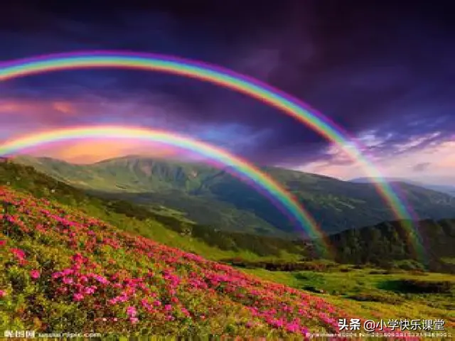 什么的云朵两字词语，形容云朵的两个字词语美丽的词语（小学部编版一年级下册语文课文11《彩虹》图文解读+知识点）