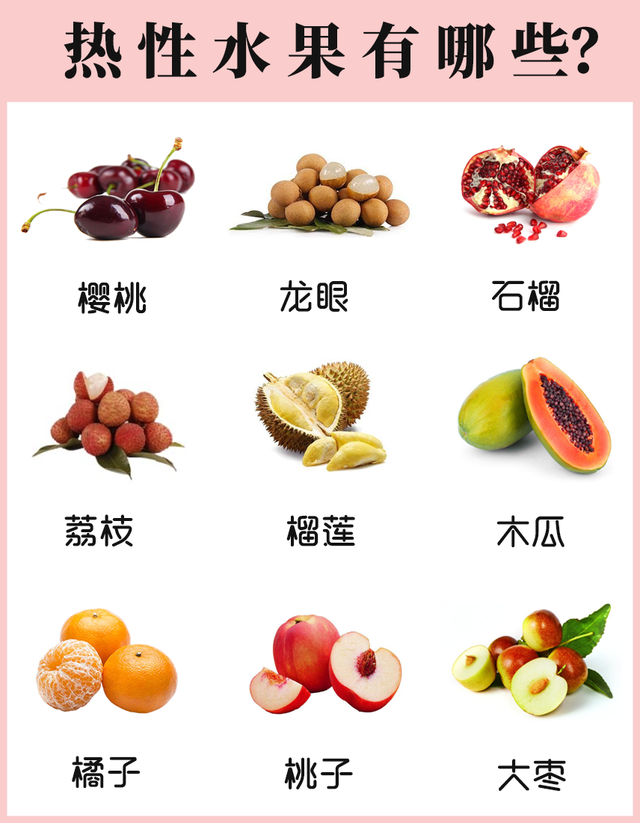 水果凉性热性温性一览表，平性温性水果一览表（40种常见水果属性分类表）