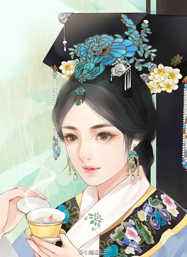 唯美手绘古装卡通美女图片，卡通画人物美少女手绘古装（手绘古装美女）