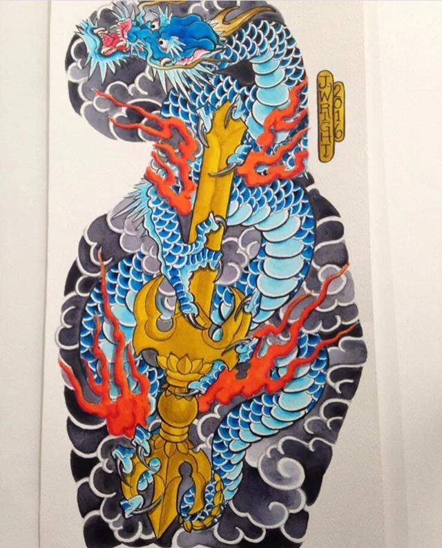 最简单的全臂纹身，《纹身手稿分享》日式整臂纹身