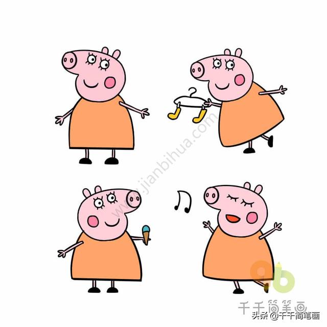 小猪佩奇的画法，小猪佩奇的简单画法（小猪佩奇简笔画）